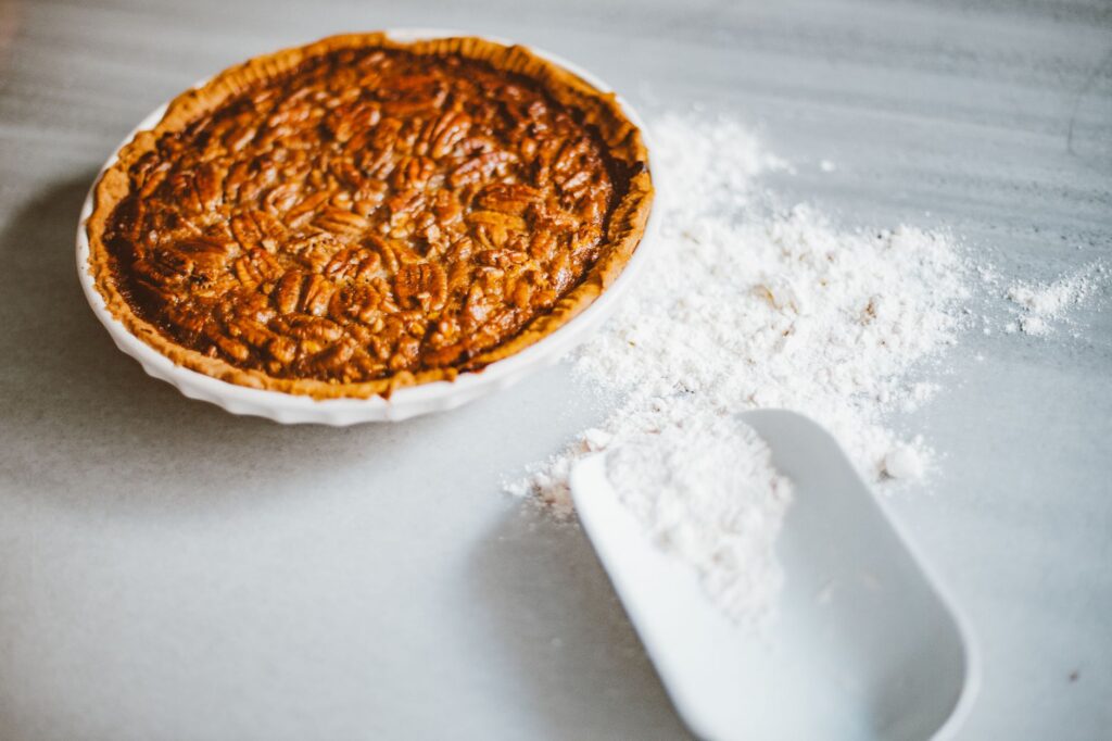 pecan bars baking
