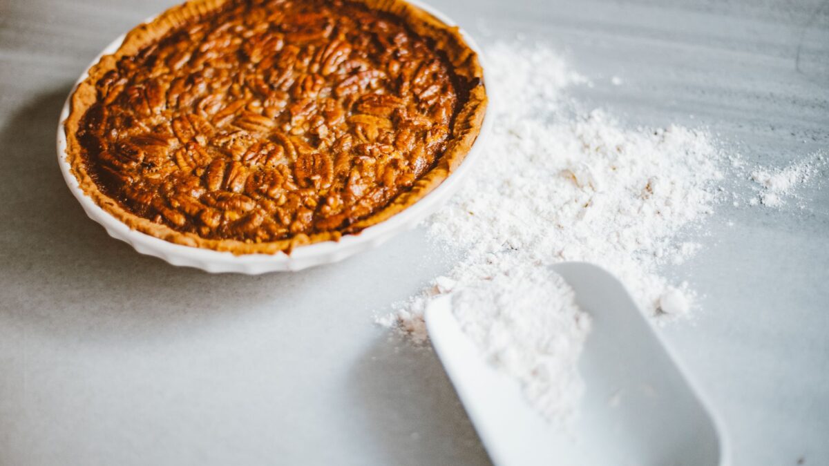 pecan bars baking